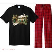 Easter Cross He Is Risen Jesus Christian He Lives Pajama Set thumb 0