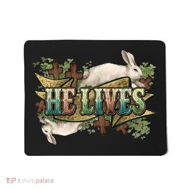 Easter Cross He Is Risen Jesus Christian He Lives Mousepad