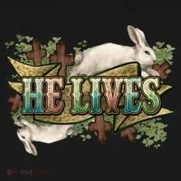Easter Cross He Is Risen Jesus Christian He Lives Baby Bodysuit thumb 2