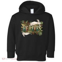 Easter Cross He Is Risen Jesus Christian He Lives Toddler Hoodie thumb 0