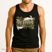 Easter Cross He Is Risen Jesus Christian He Lives Tank Top thumb 3