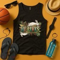 Easter Cross He Is Risen Jesus Christian He Lives Tank Top thumb 4