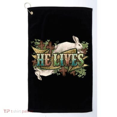 Easter Cross He Is Risen Jesus Christian He Lives Golf Towel