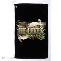Easter Cross He Is Risen Jesus Christian He Lives Golf Towel thumb 0