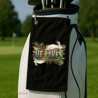 Easter Cross He Is Risen Jesus Christian He Lives Golf Towel thumb 2