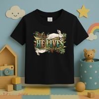 Easter Cross He Is Risen Jesus Christian He Lives Toddler T-Shirt thumb 3