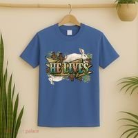 Easter Cross He Is Risen Jesus Christian He Lives T-Shirt thumb 2