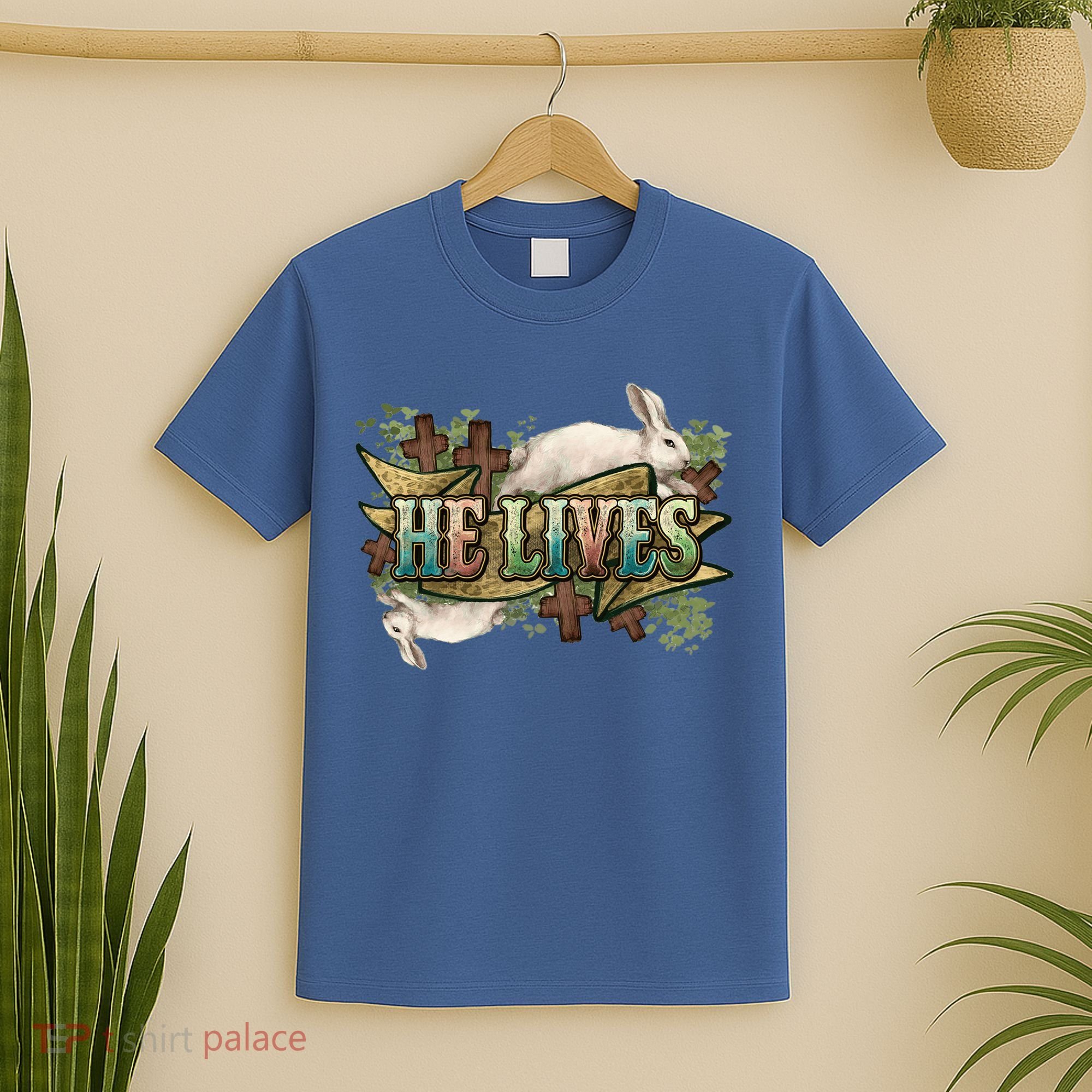 Easter Cross He Is Risen Jesus Christian He Lives T-Shirt