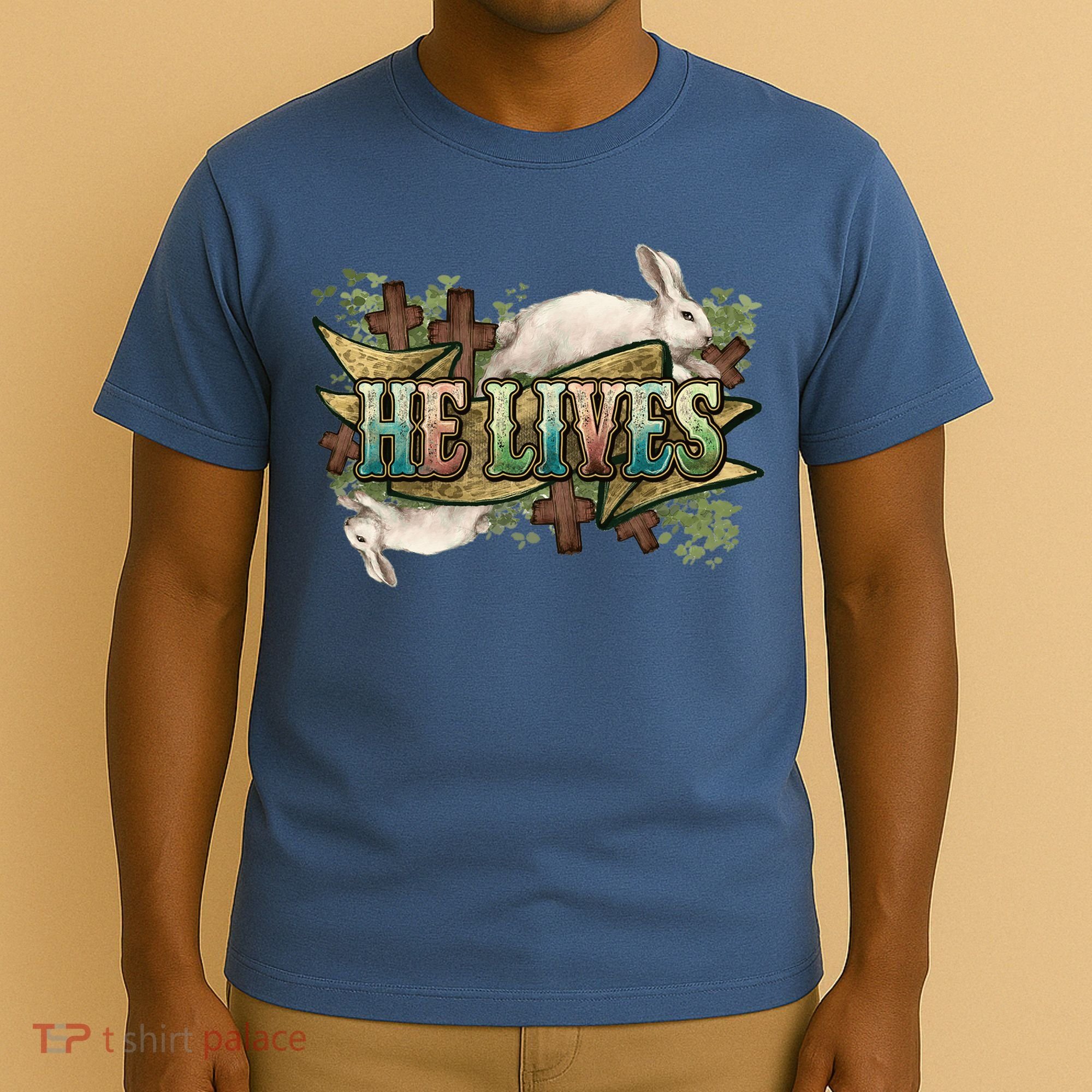 Easter Cross He Is Risen Jesus Christian He Lives T-Shirt