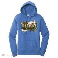Easter Cross He Is Risen Jesus Christian He Lives Women's Hoodie thumb 0