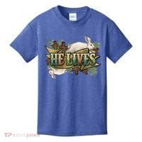 Easter Cross He Is Risen Jesus Christian He Lives Kids T-Shirt thumb 0