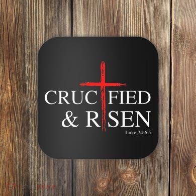 Easter Christian He Is Risen Sun Resurrection Coaster