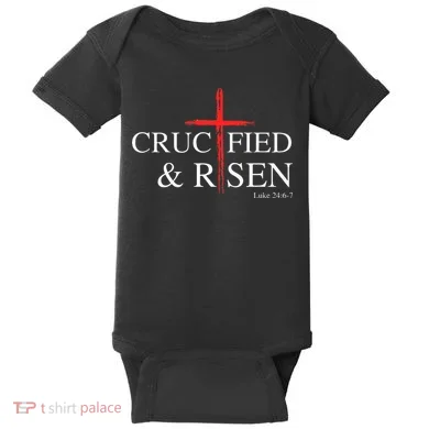 Easter Christian He Is Risen Sun Resurrection Baby Bodysuit