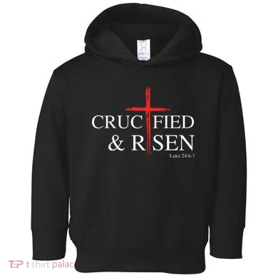 Easter Christian He Is Risen Sun Resurrection Toddler Hoodie