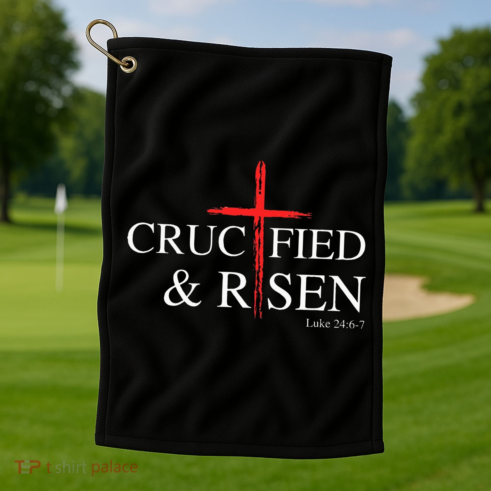 Easter Christian He Is Risen Sun Resurrection Golf Towel