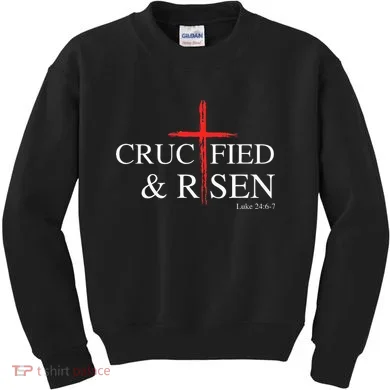 Easter Christian He Is Risen Sun Resurrection Kids Sweatshirt