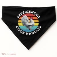 Experienced Cock Handler Raunchy Funny Gift USA-Made Doggie Bandana thumb 0