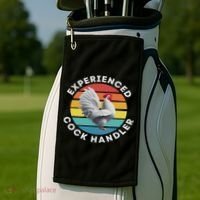 Experienced Cock Handler Raunchy Funny Gift Golf Towel thumb 2