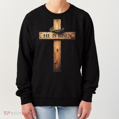Easter Cross He Is Risen Jesus Christian Women Women's Sweatshirt