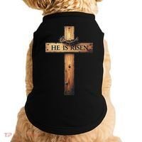 Easter Cross He Is Risen Jesus Christian Women Doggie Tank thumb 0