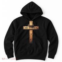 Easter Cross He Is Risen Jesus Christian Women Hoodie thumb 0