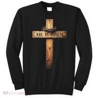 Easter Cross He Is Risen Jesus Christian Women Sweatshirt thumb 0