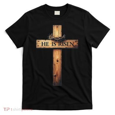 Easter Cross He Is Risen Jesus Christian Women T-Shirt