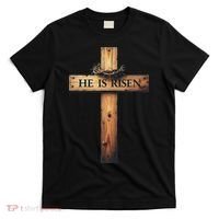 Easter Cross He Is Risen Jesus Christian Women T-Shirt thumb 0