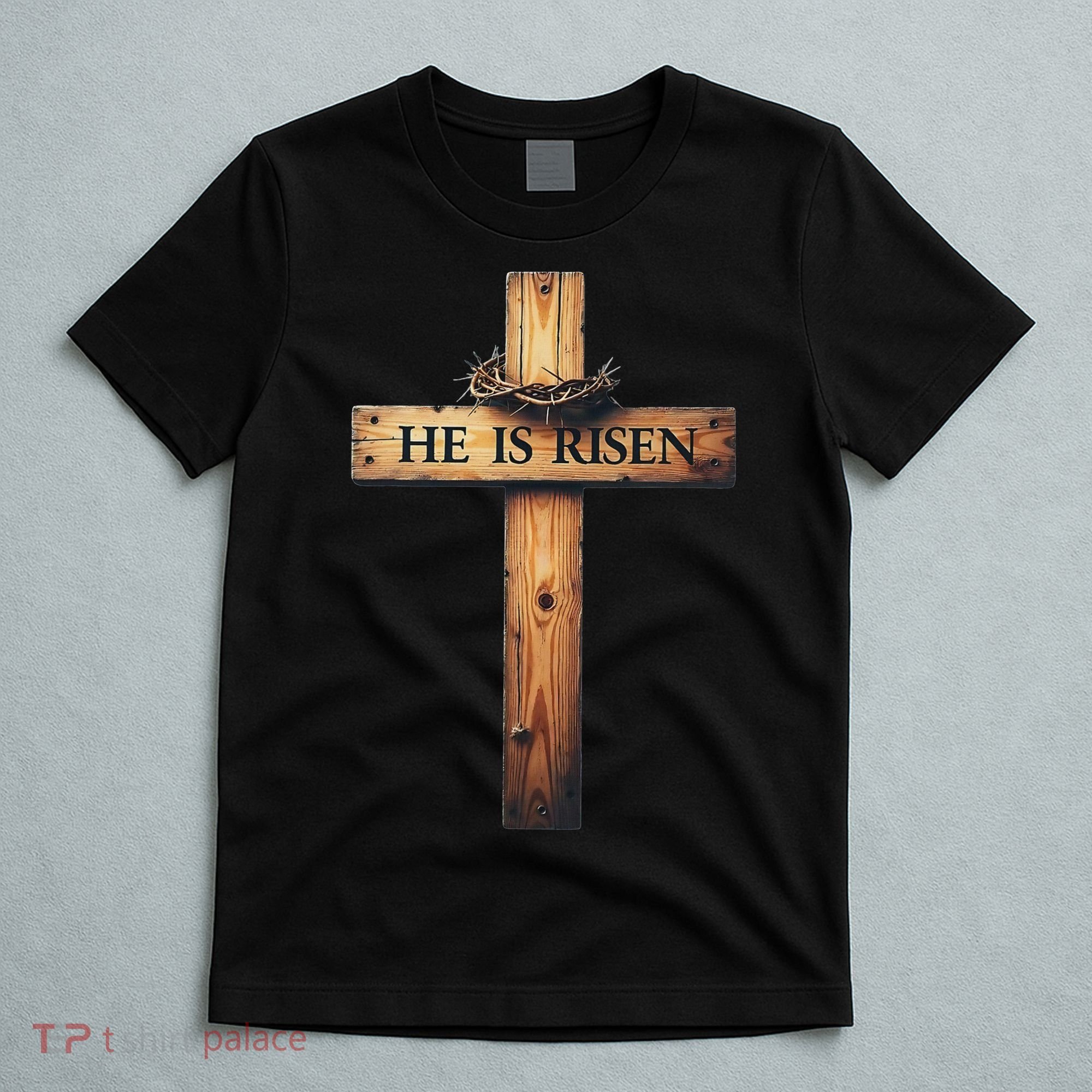 Easter Cross He Is Risen Jesus Christian Women T-Shirt