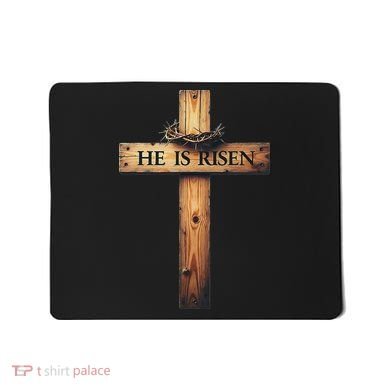 Easter Cross He Is Risen Jesus Christian Women Mousepad