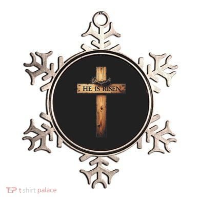 Easter Cross He Is Risen Jesus Christian Women Ornament