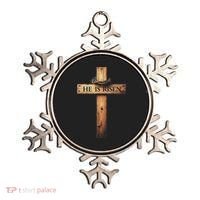 Easter Cross He Is Risen Jesus Christian Women Ornament thumb 0