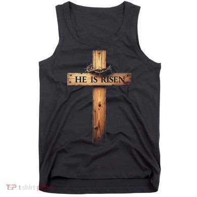 Easter Cross He Is Risen Jesus Christian Women Tank Top