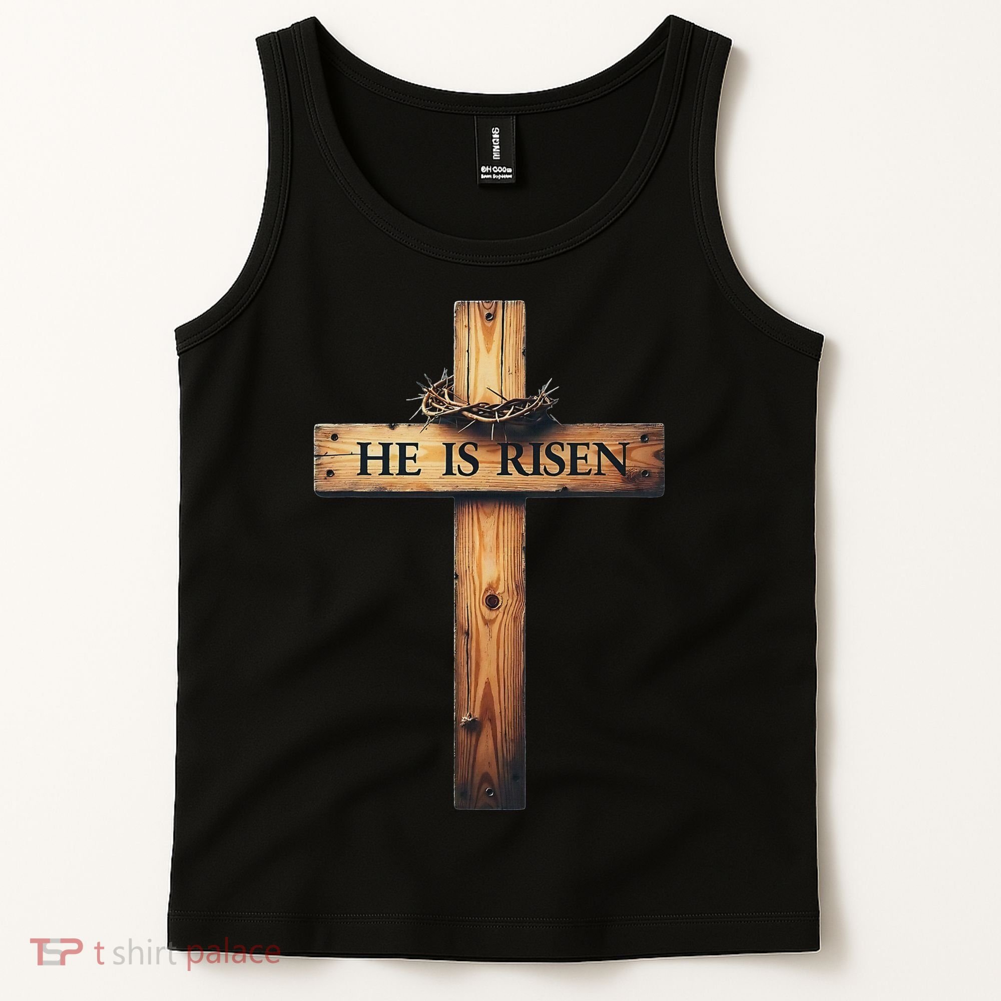 Easter Cross He Is Risen Jesus Christian Women Tank Top