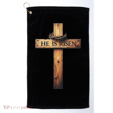 Easter Cross He Is Risen Jesus Christian Women Golf Towel