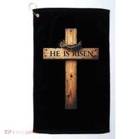 Easter Cross He Is Risen Jesus Christian Women Golf Towel thumb 0