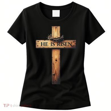 Easter Cross He Is Risen Jesus Christian Women Women's T-Shirt