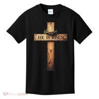 Easter Cross He Is Risen Jesus Christian Women Kids T-Shirt thumb 0