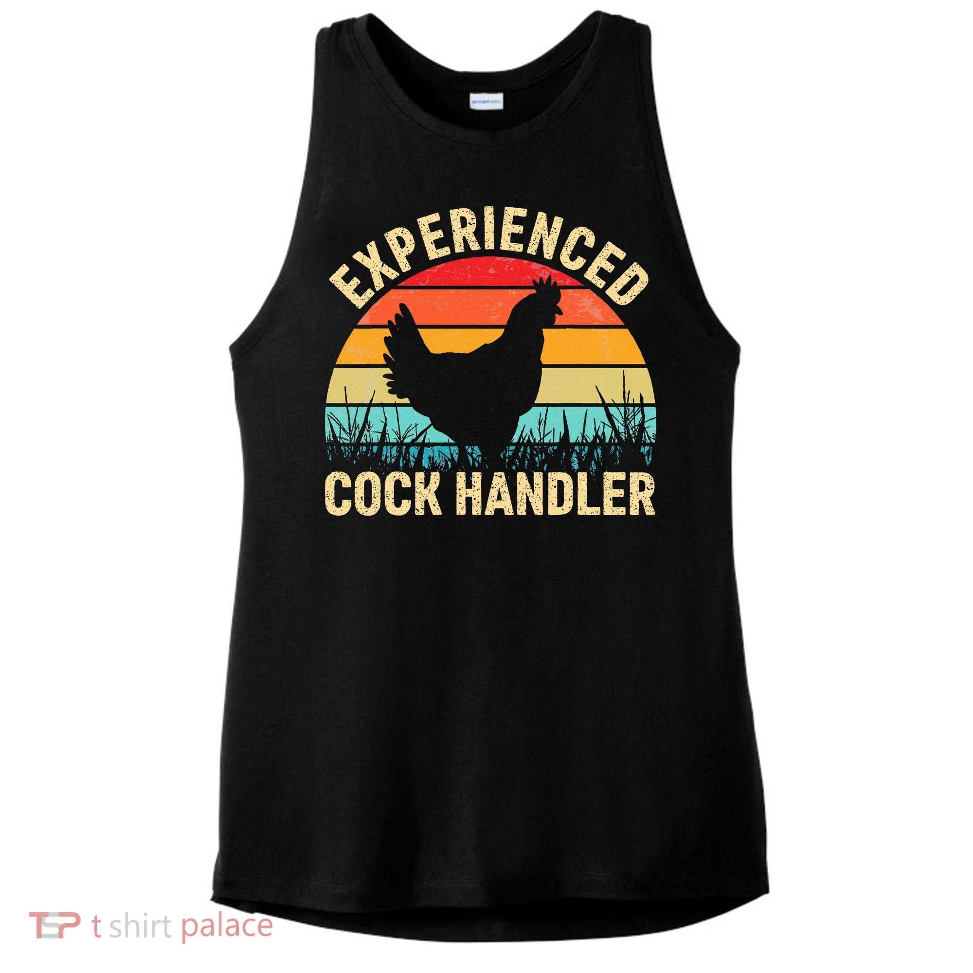 Experienced Cock Handler Chicken Farmer Pun Ladies PosiCharge Tri-Blend Wicking Tank