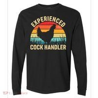 Experienced Cock Handler Chicken Farmer Pun Comfort Colors Heavyweight Long Sleeve T-Shirt thumb 0
