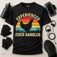 Experienced Cock Handler Chicken Farmer Pun Cooling Performance Crew T-Shirt thumb 3
