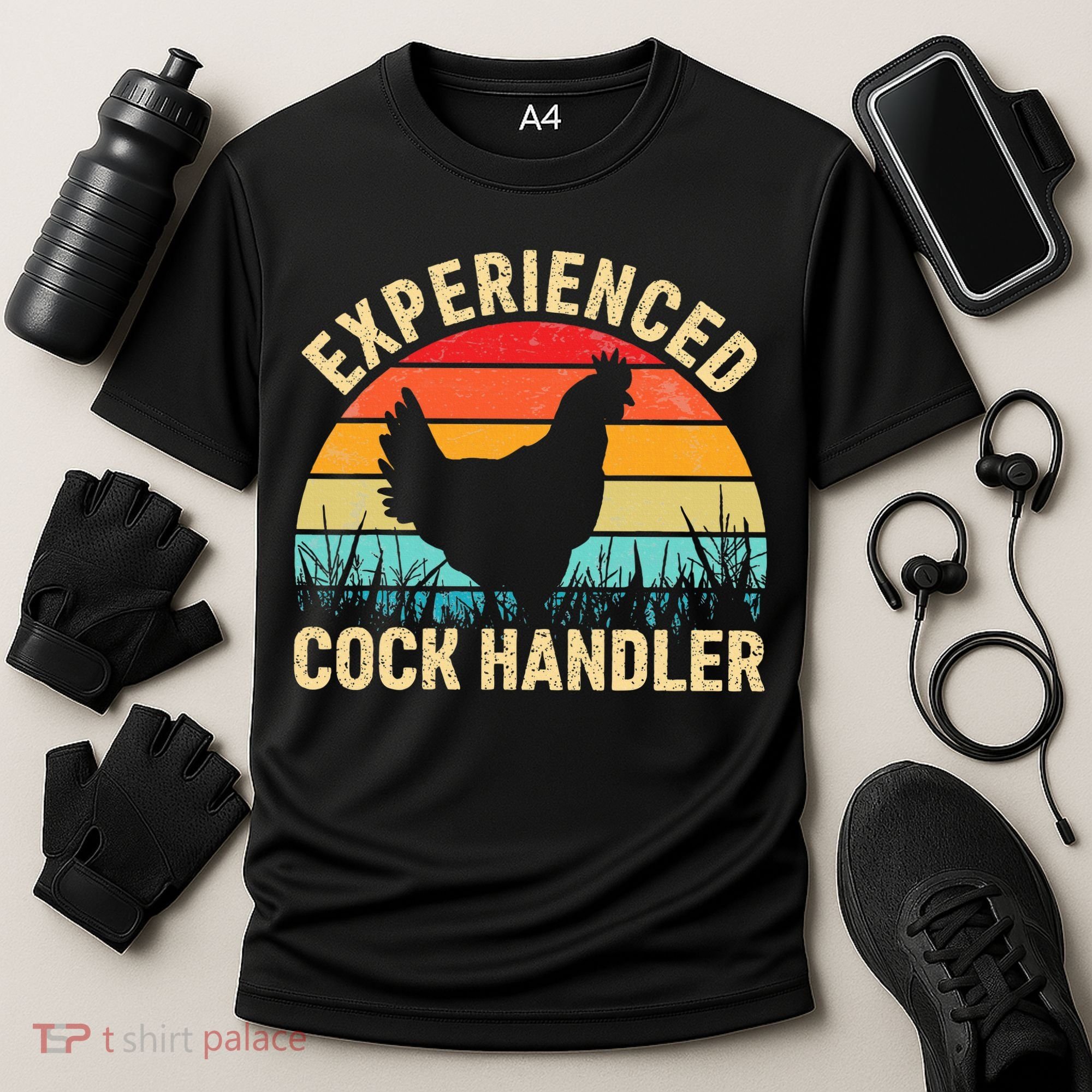 Experienced Cock Handler Chicken Farmer Pun Cooling Performance Crew T-Shirt