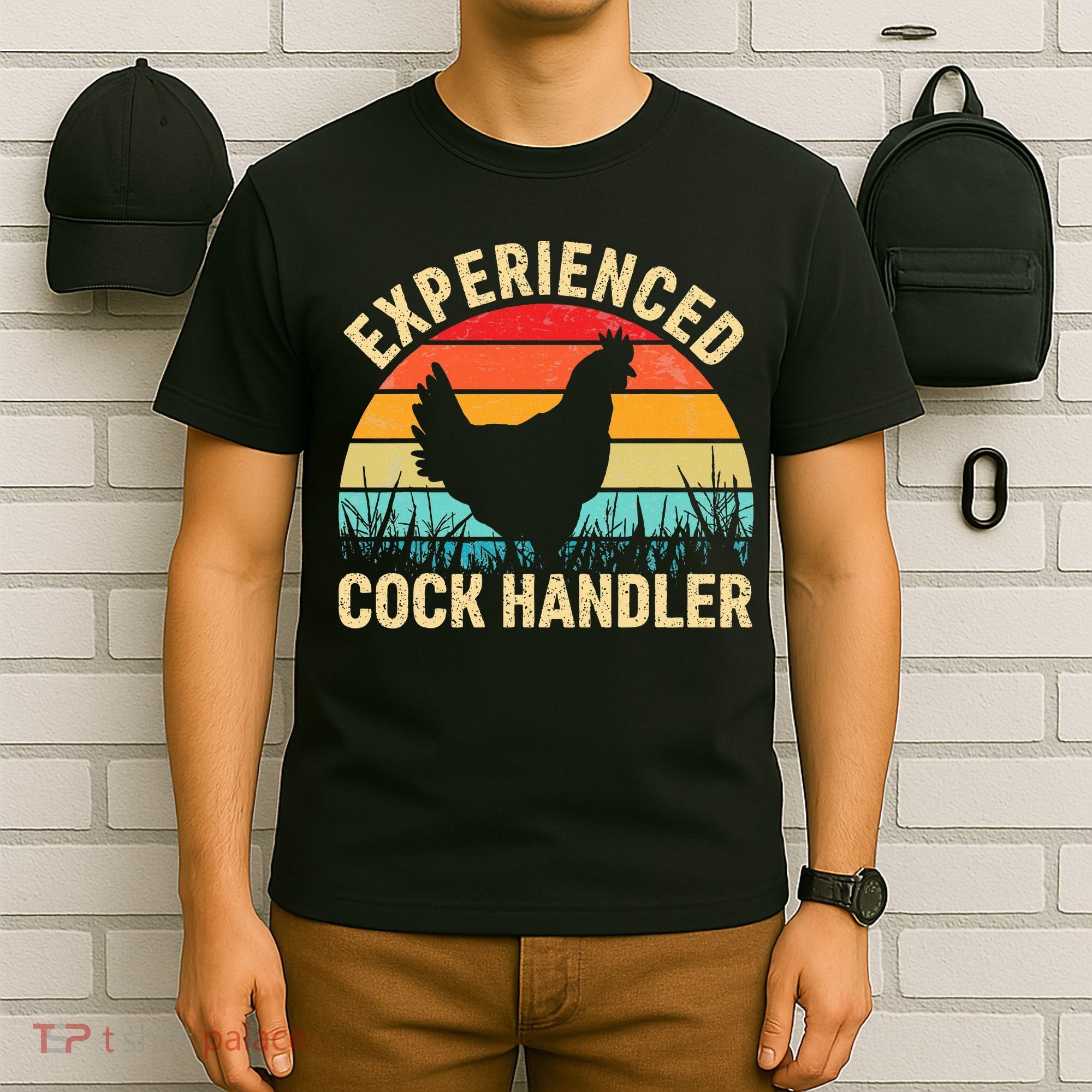 Experienced Cock Handler Chicken Farmer Pun T-Shirt