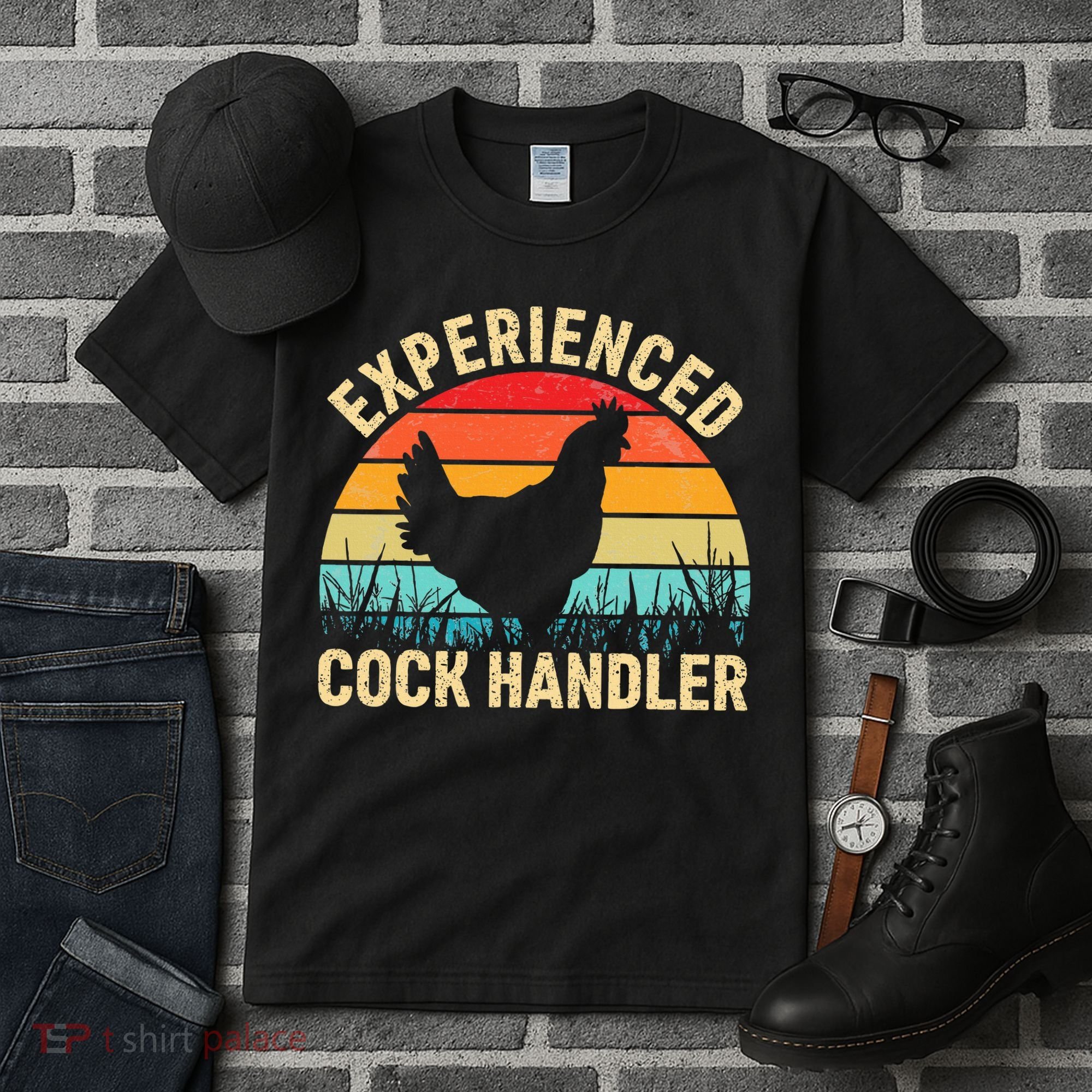 Experienced Cock Handler Chicken Farmer Pun Tall T-Shirt
