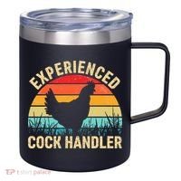 Experienced Cock Handler Chicken Farmer Pun 12oz Stainless Steel Coffee Mug thumb 0