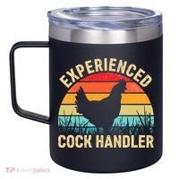 Experienced Cock Handler Chicken Farmer Pun 12oz Stainless Steel Coffee Mug thumb 2