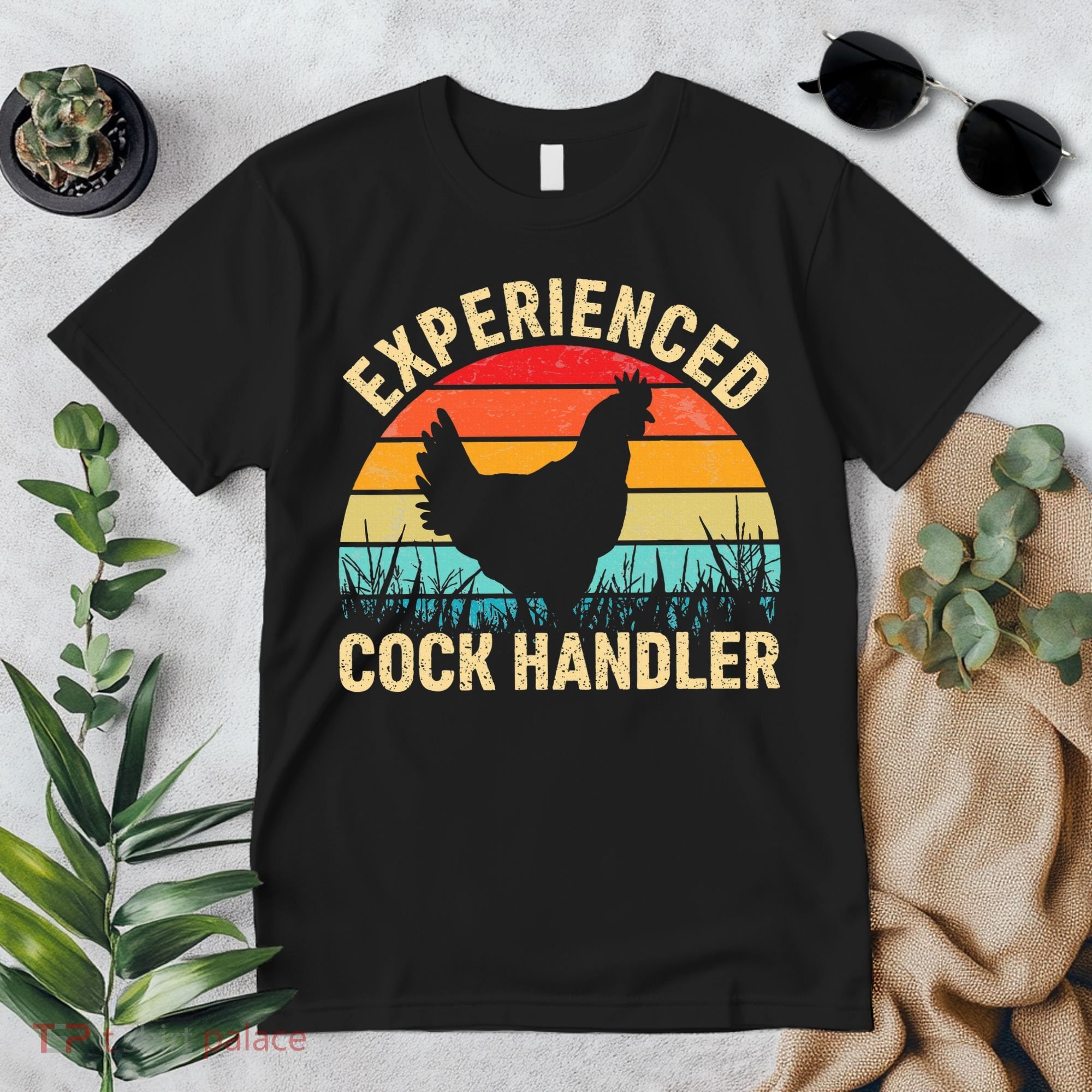 Experienced Cock Handler Chicken Farmer Pun Premium T-Shirt