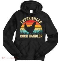 Experienced Cock Handler Chicken Farmer Pun Tie Dye Hoodie thumb 0
