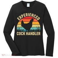 Experienced Cock Handler Chicken Farmer Pun Women's Long Sleeve Shirt thumb 0