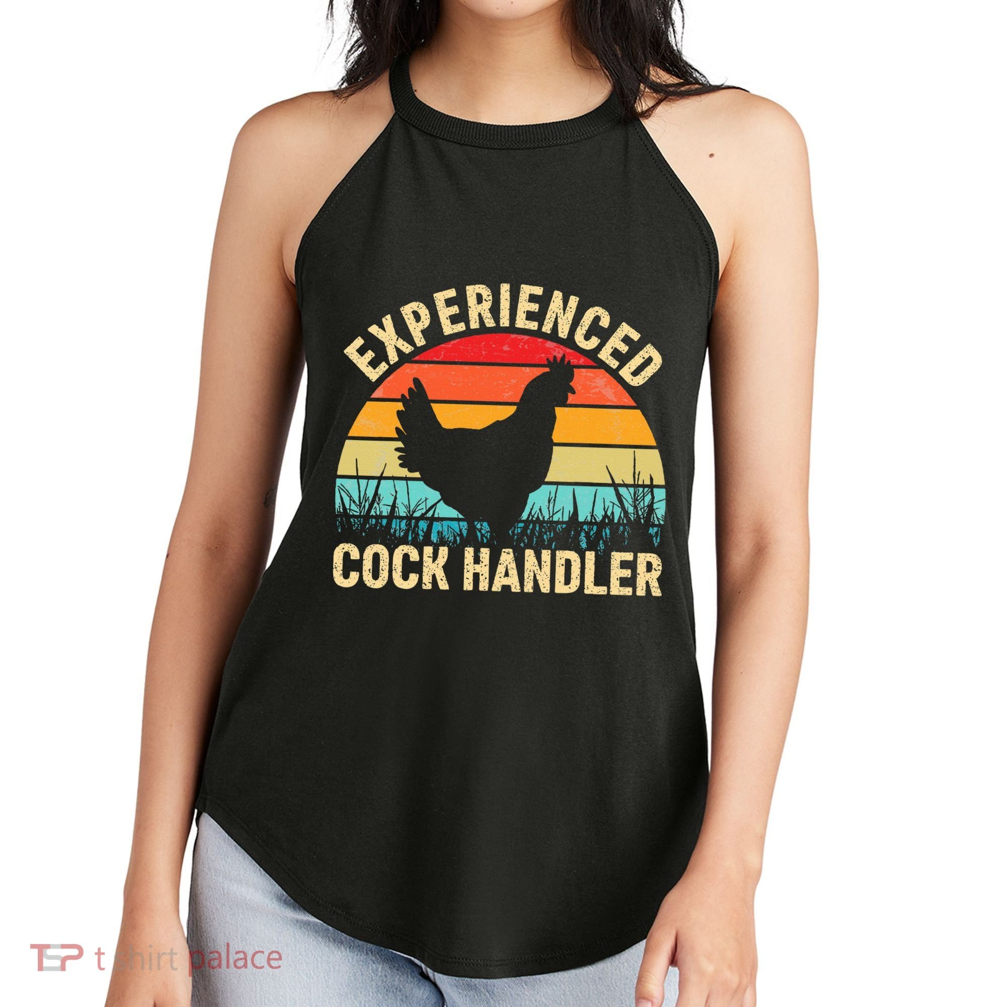 Experienced Cock Handler Chicken Farmer Pun Women's Perfect Tri Rocker Tank